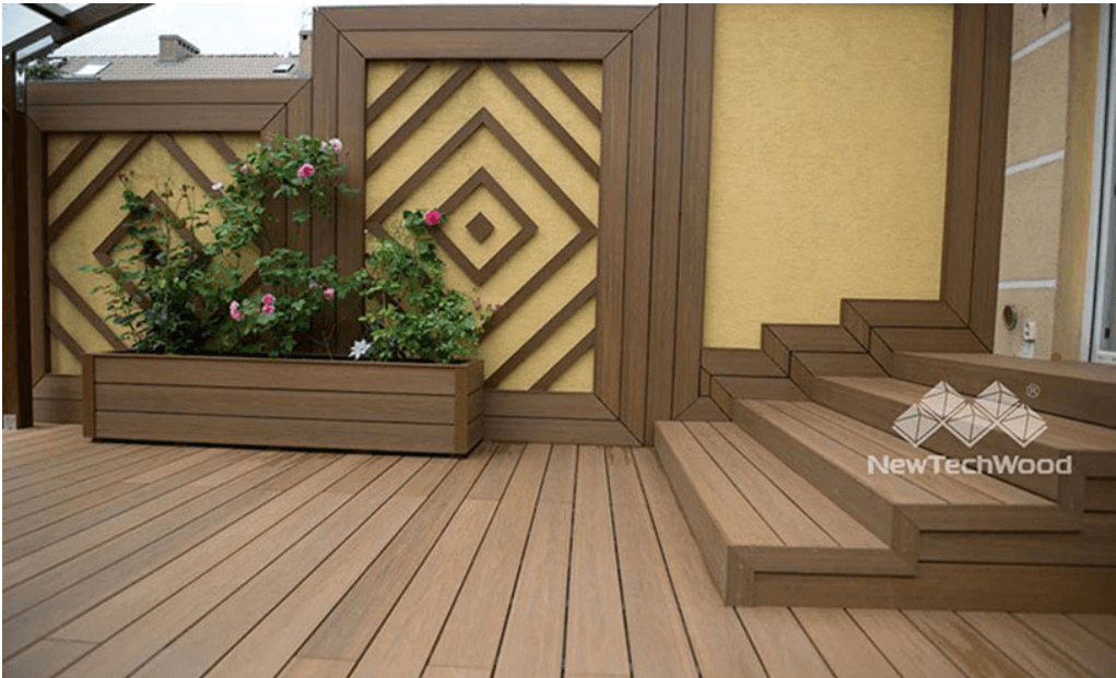 medium patio with flower box